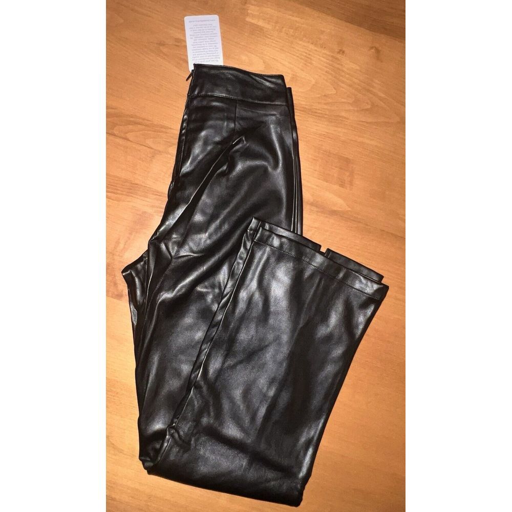 NEW Band Of The Free Size Medium Black Faux Leather Pants Wide Leg Lined‎